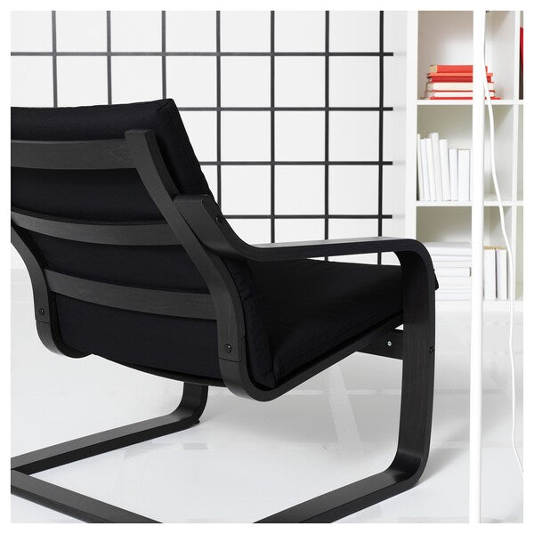 POÄNG - Low-back armchair frame, black