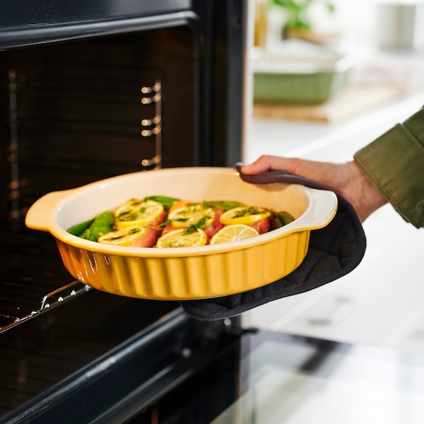 POETISK - Oven dish, oval/light yellow, 32x21 cm