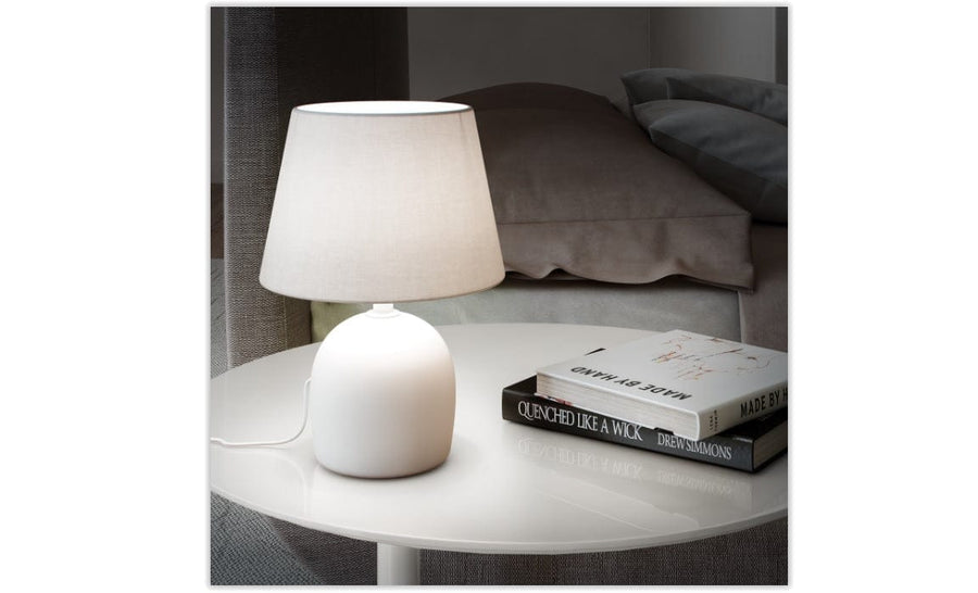 Bricocenter LAMPADA DA TAVOLO POKI CERAMICA BIANCO H24.5 E14=40W