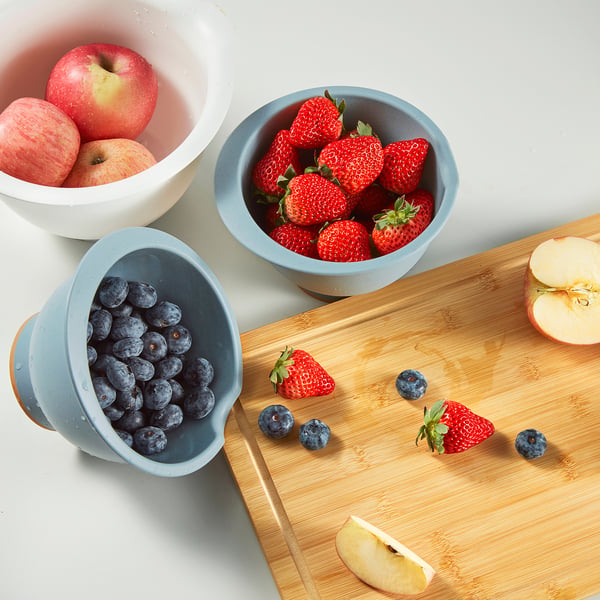 PONNYFISK mixing bowl, light grey-blue, 1 l