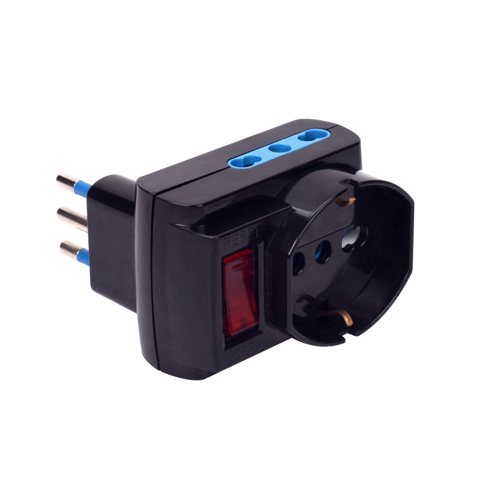 ADAPTER W/SWITCH PLUG 10A +2PR