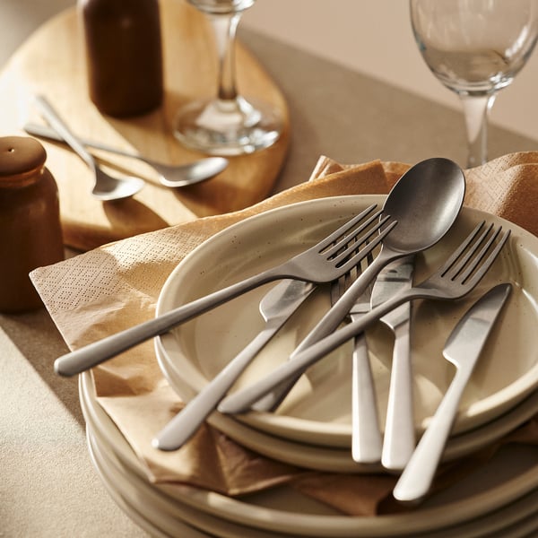 PRAKTBOTIA cutlery service, 16 pieces, stainless steel