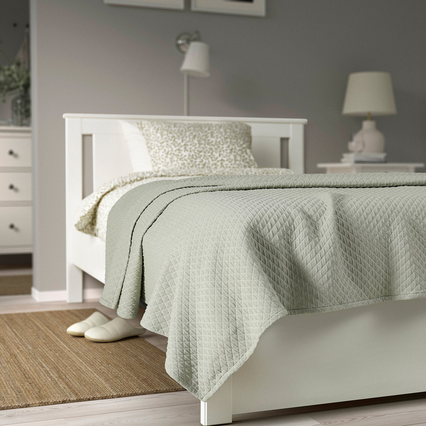 PRAKTVIAL bedspread, green, 160x250 cm