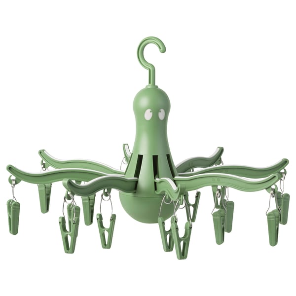 PRESSA - PRESSA Hanging dryer 16 clothes pegs, green