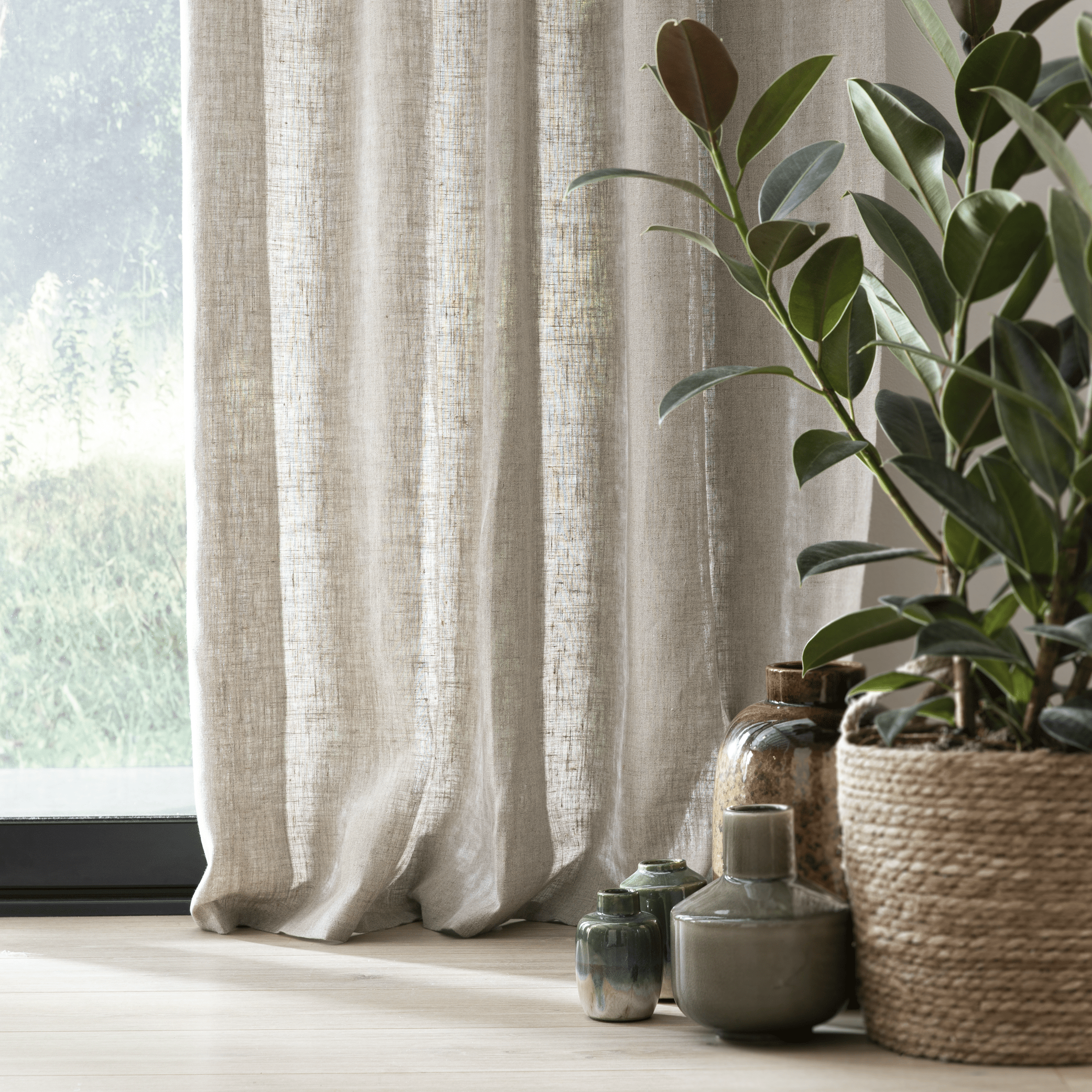 Bricocenter TENDA LENAYA LINO NATURALE 200X280CM FETTUCCIA E PASSANTE NASCOSTO