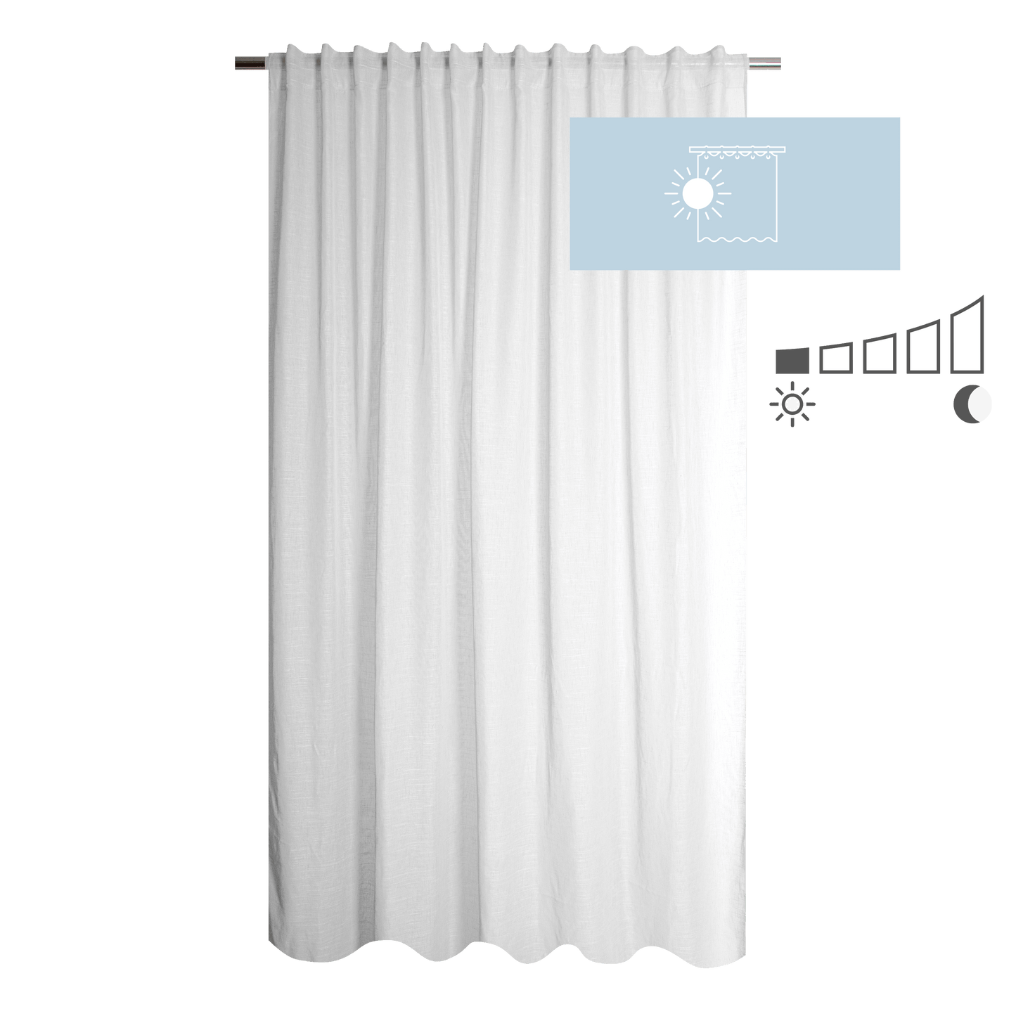 Bricocenter CAMBRIA WHITE FILTER CURTAIN 200X280CM WITH WEBBING AND CONCEALED LOOP