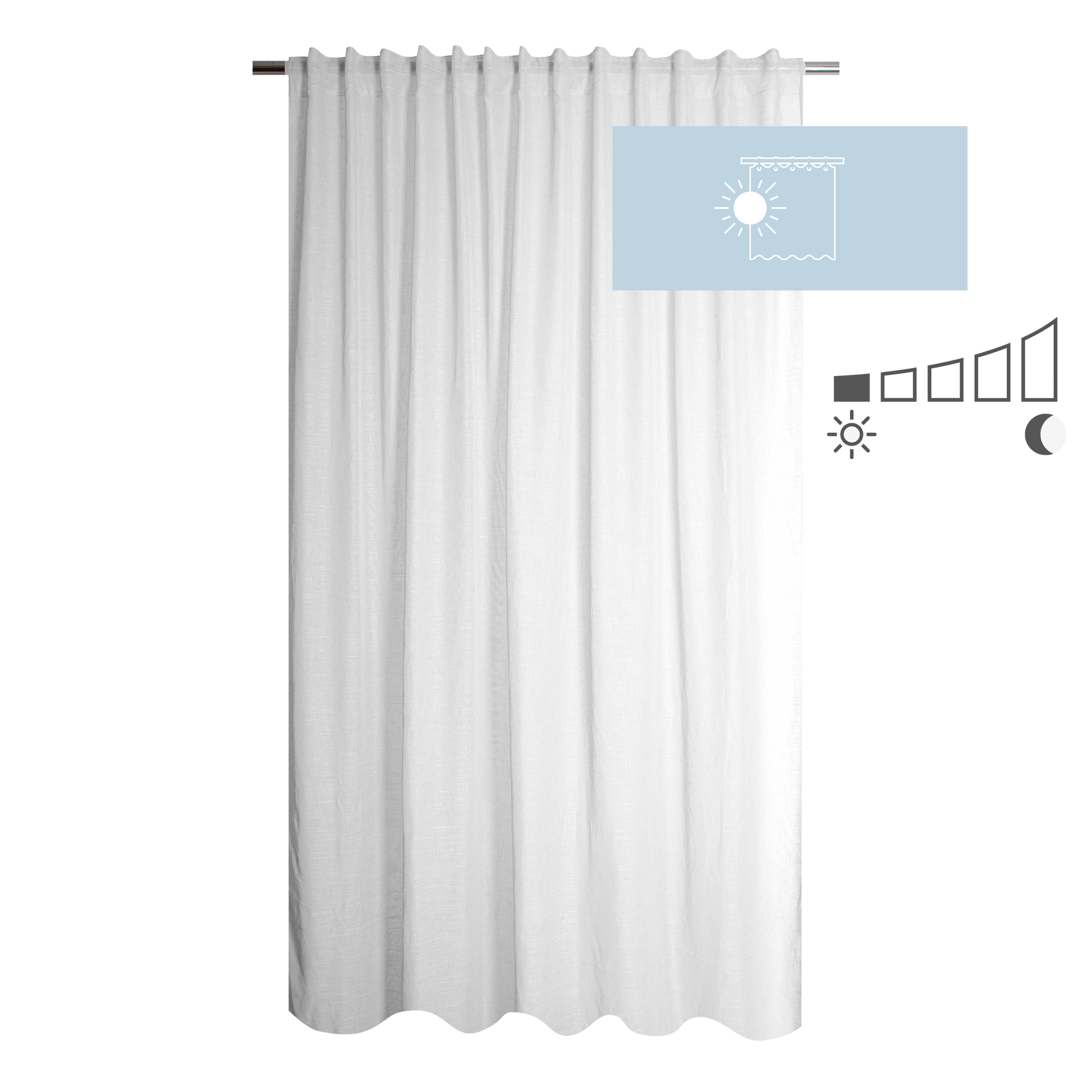 Bricocenter CAMBRIA WHITE FILTER CURTAIN 200X280CM WITH WEBBING AND CONCEALED LOOP
