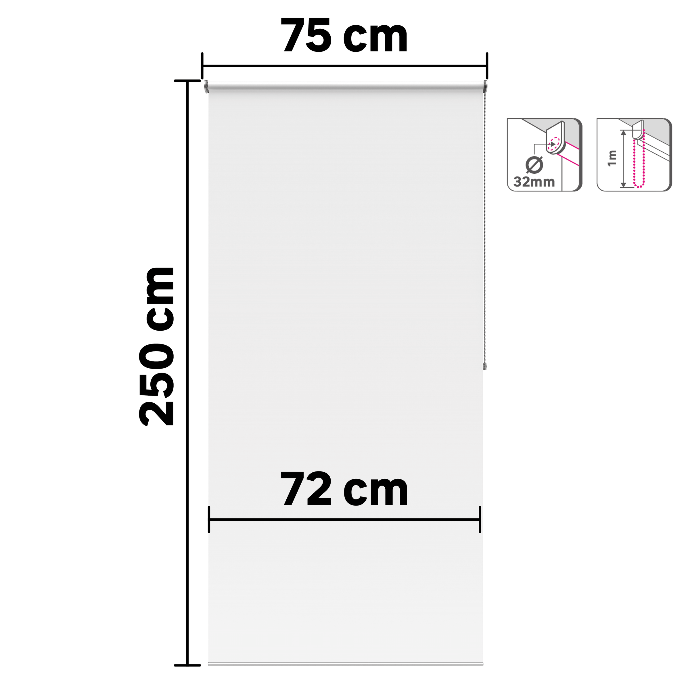 Bricocenter TENDA RULLO BOSSA BIANCO OCCULTANTE 75X250CM