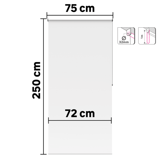 Bricocenter TENDA RULLO BOSSA BIANCO OCCULTANTE 75X250CM