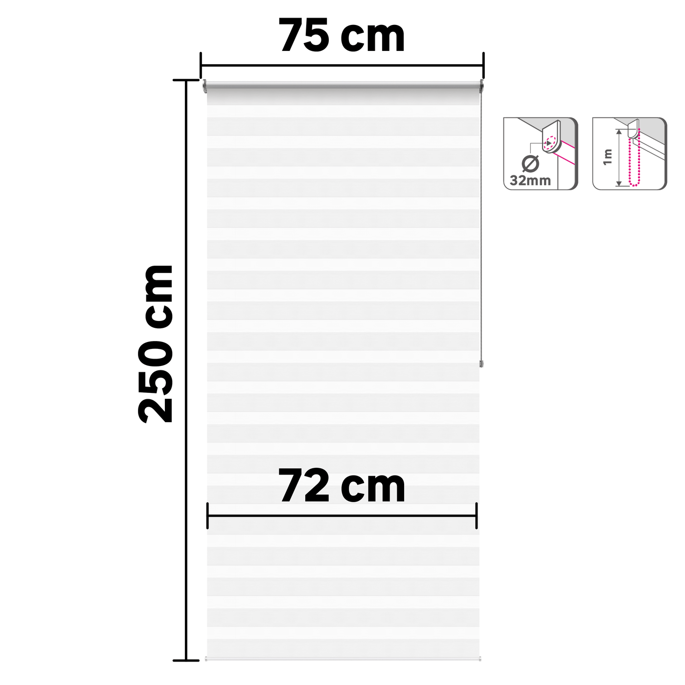 Bricocenter TENDA RULLO BOLERO NIGHT&DAY BIANCO 75X250CM