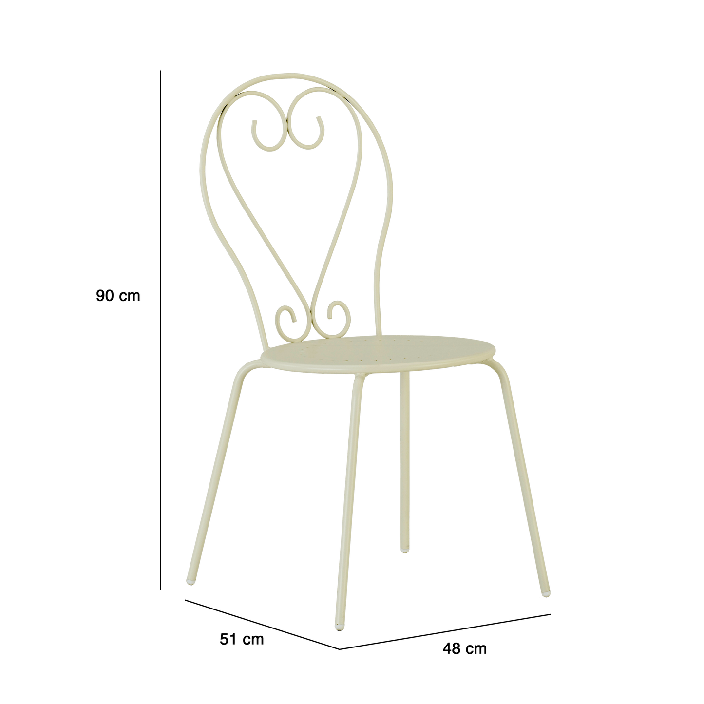 Bricocenter NATERIAL ROMEO STEEL CREAM DINING CHAIR