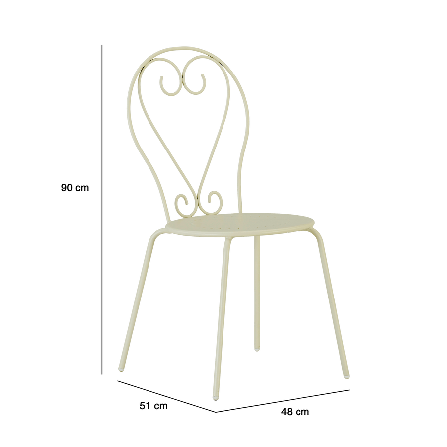 Bricocenter NATERIAL ROMEO STEEL CREAM DINING CHAIR