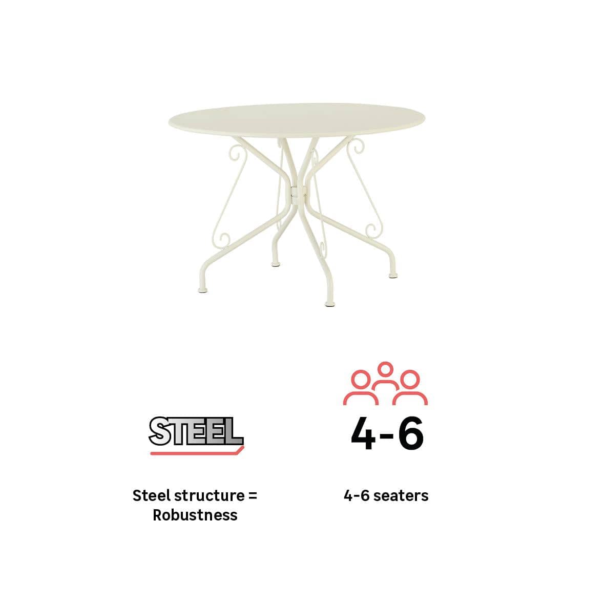 Bricocenter NATERIAL ROMEO ALUMINUM DINING TABLE D110CM CREAM