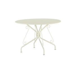 NATERIAL ROMEO ALUMINUM DINING TABLE D110CM CREAM