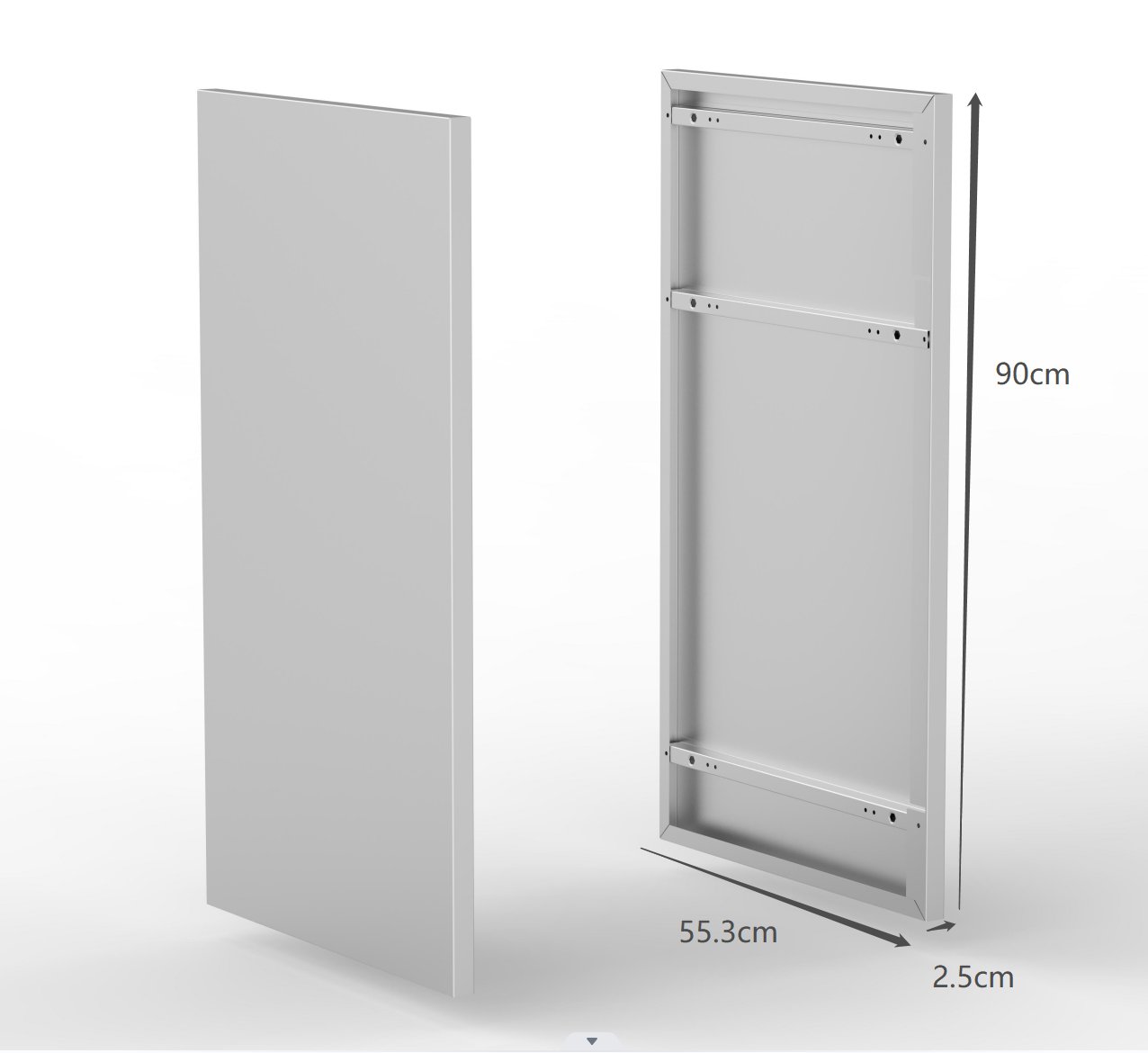 Bricocenter SET DI DUE PANNELLI 2,5 X 55,3 X 90 CM PER CUCINA DA ESTERNO NATERIAL ILO INOX
