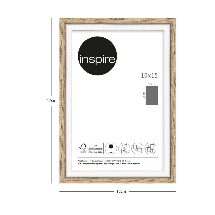 Unika 10x15 frame in natural and white wood