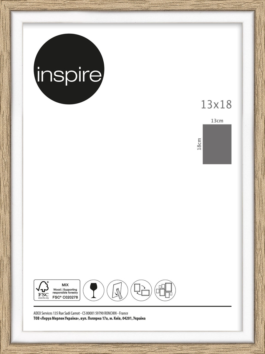 Unika 13x18 frame in natural and white wood