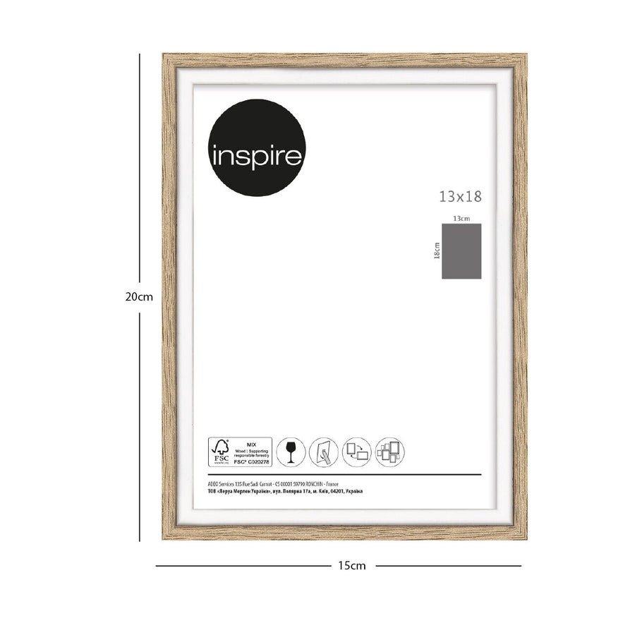 Unika 13x18 frame in natural and white wood