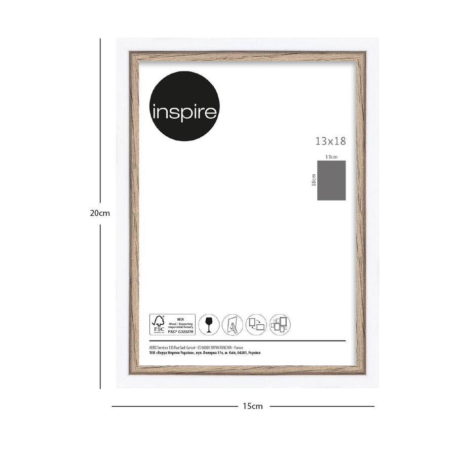 Unika 13x18 frame in white and natural wood