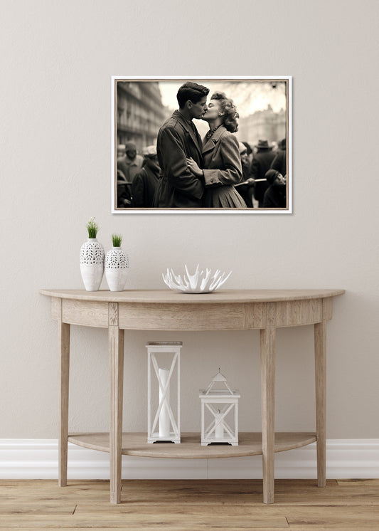 Unika 30x40 picture frame in white and natural wood