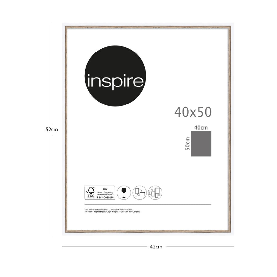 Unika 40x50 frame in white and natural wood
