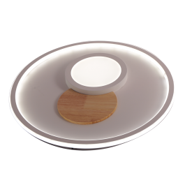 SURY CEILING LAMP METAL WHITE AND WOOD D50 CM LED 80W CCT DIMMABLE WITH REMOTE CONTROL