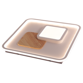 CEILING LIGHT SURY METAL WHITE AND WOOD 50X50CM CM LED 80W CCT DIMMABLE WITH REMOTE CONTROL