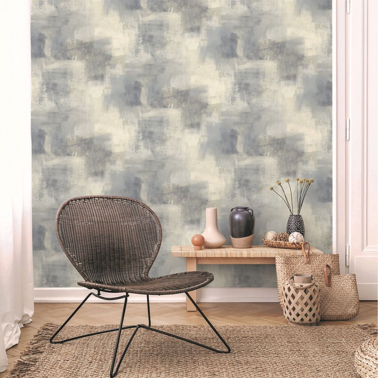 53CMX10.5M BLUE GRAY CLOUDY WALLPAPER