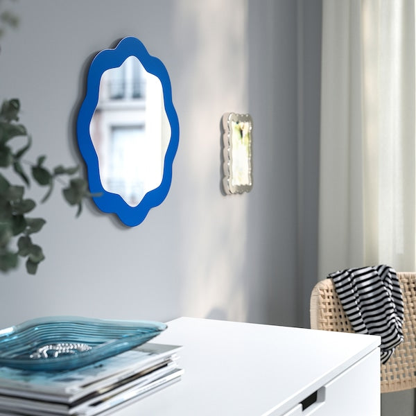 PRUNKHALLON - Mirror, blue, 40 cm