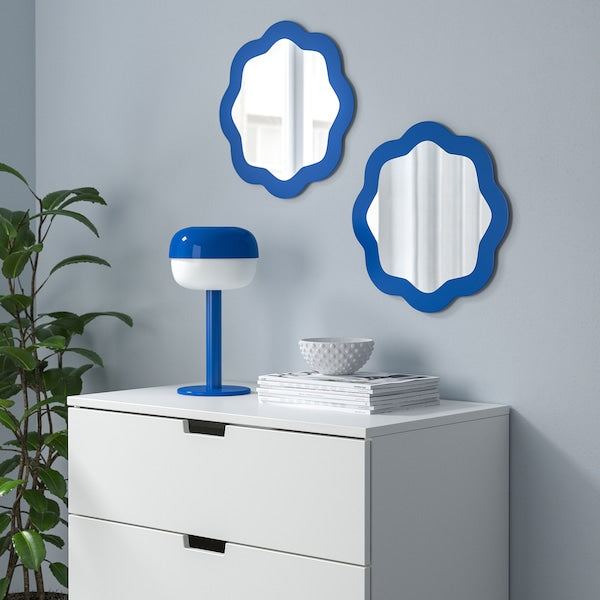 PRUNKHALLON - Mirror, blue, 40 cm