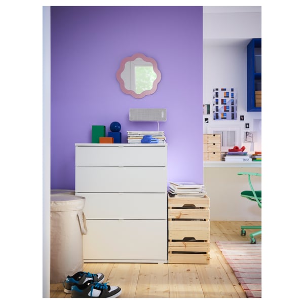 PRUNKHALLON - Mirror, light pink,40 cm