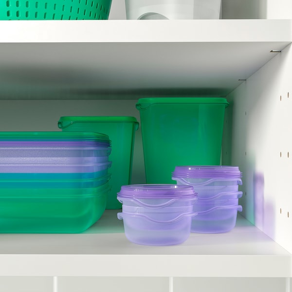 PRUTA - Food container with lid, lilac, 70 ml