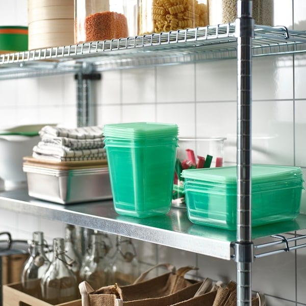 Ikea PRUTA - Set of 17 alim containers with lids, green