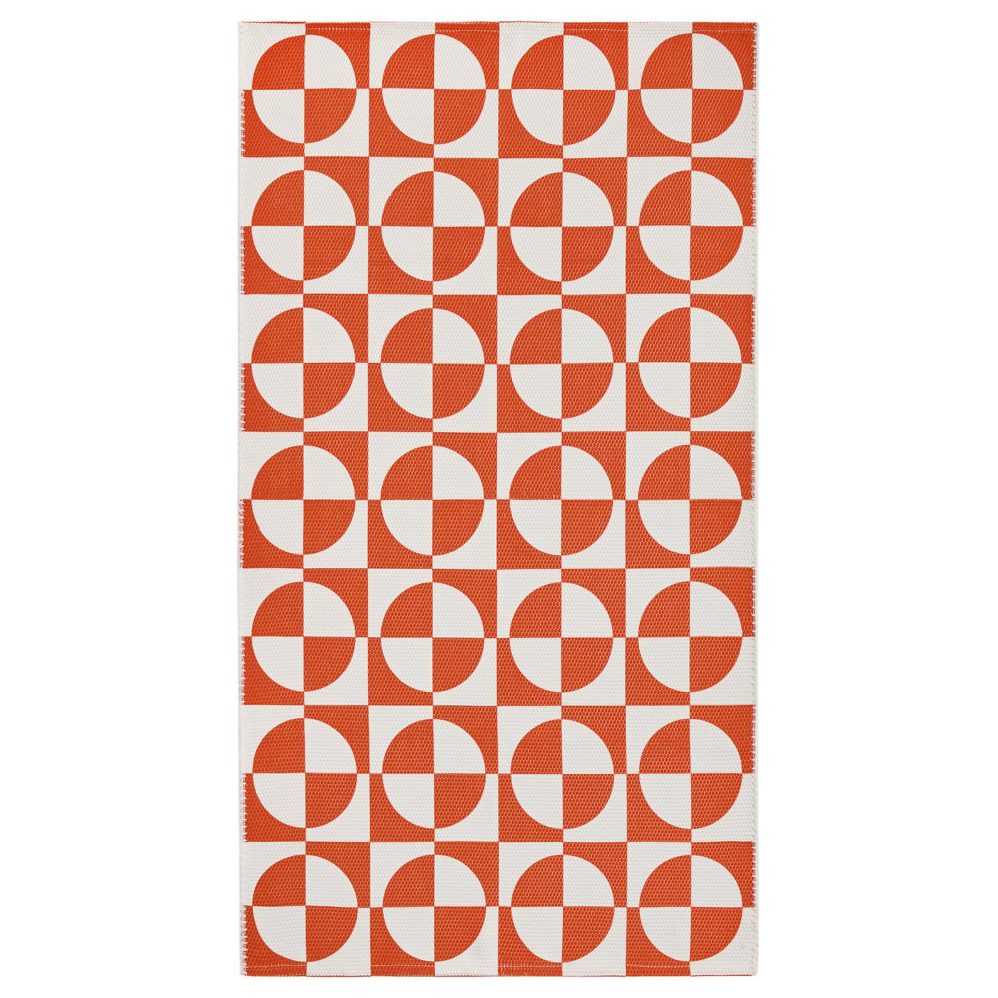 PUBLIKVÄRD rug, flatwoven, orange/circle pattern, 80x150 cm