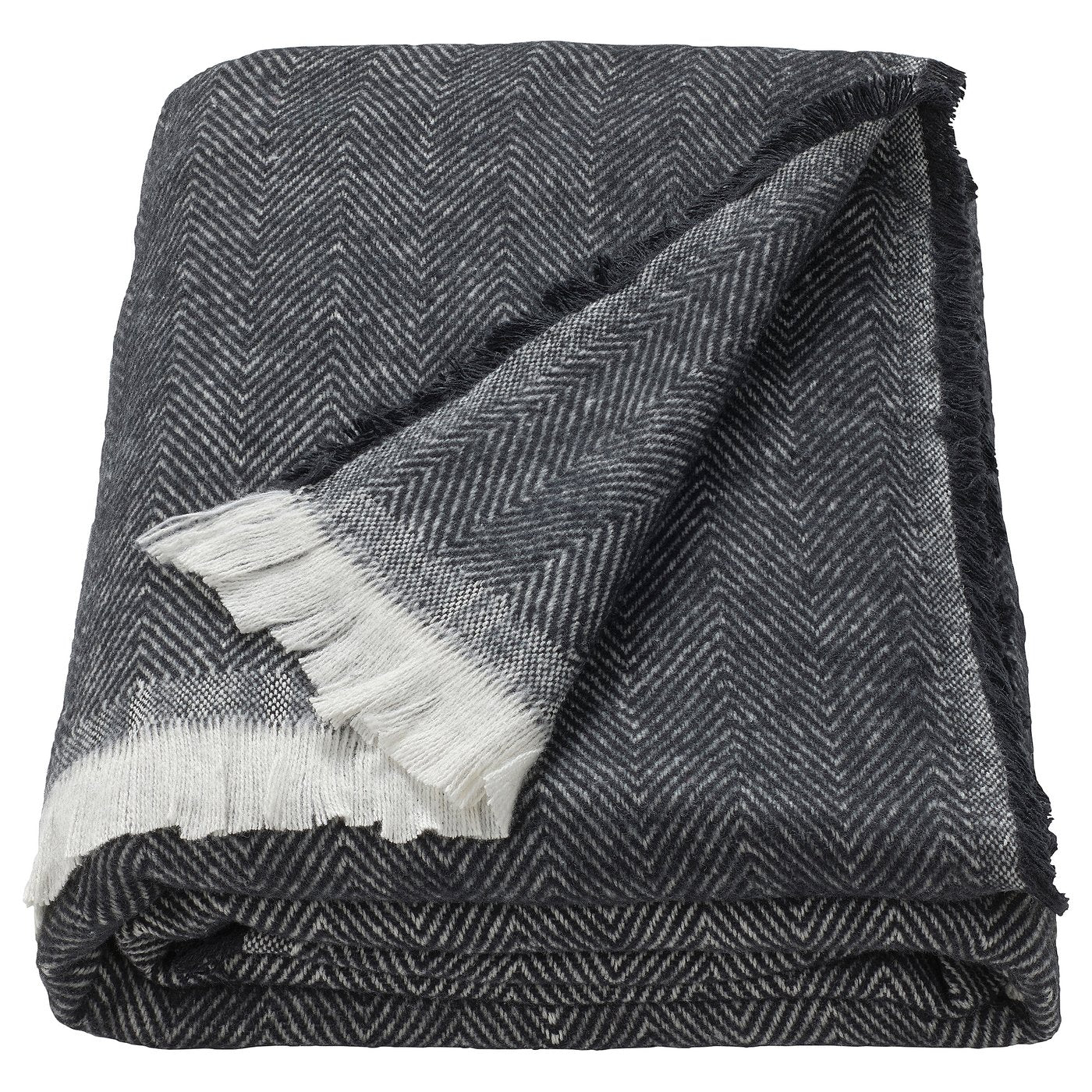 PUKVETE throw, dark grey, 130x170 cm