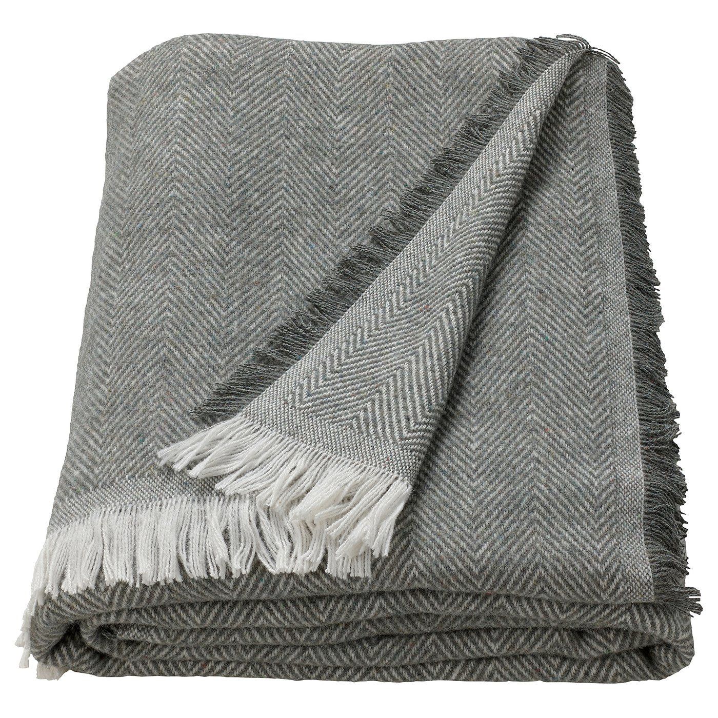 PUKVETE throw, grey, 130x170 cm