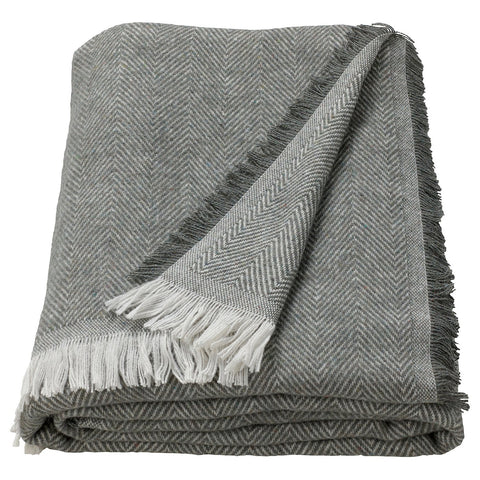PUKVETE throw, grey, 130x170 cm