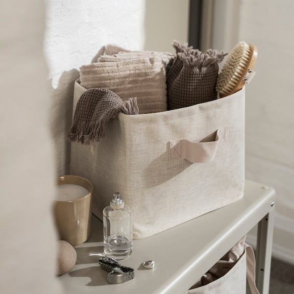 Ikea PURRPINGLA - Basket, fabric/beige,30x25x25 cm