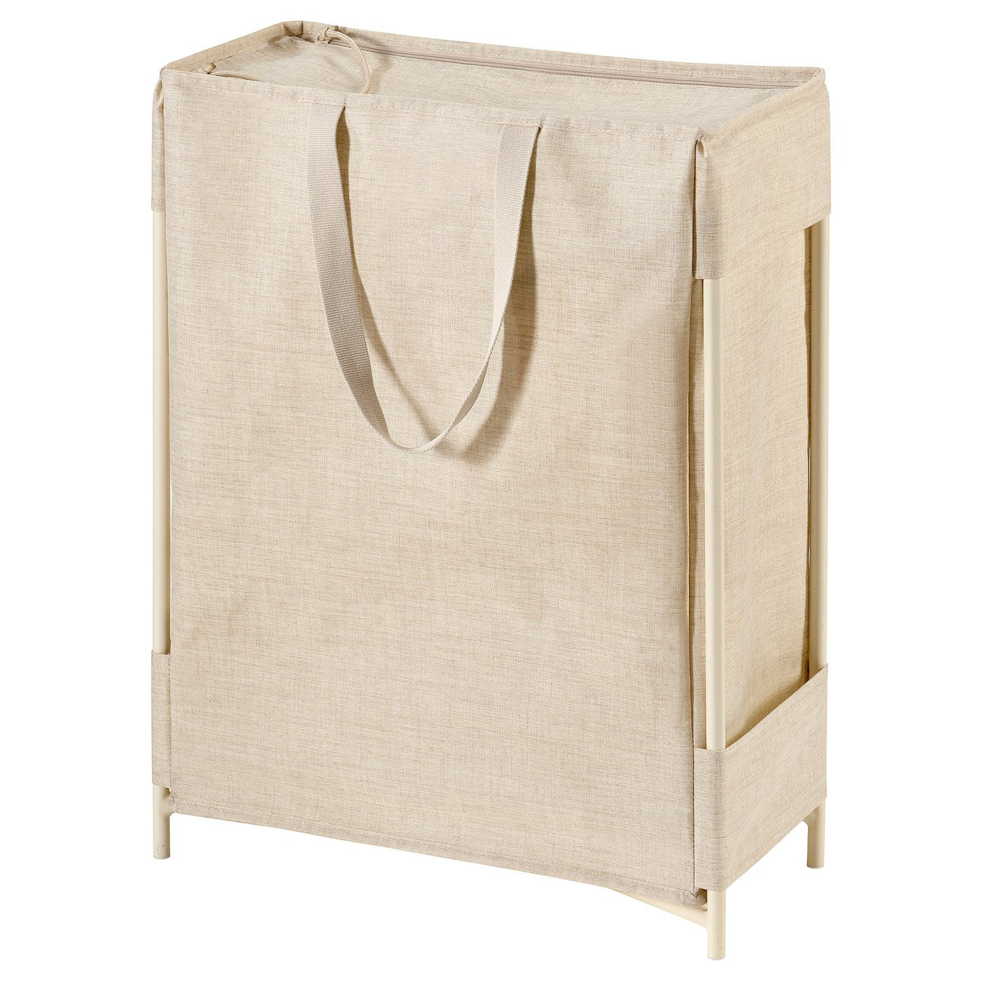PURRPINGLA laundry bag with stand, beige, 20.5x57x44 cm