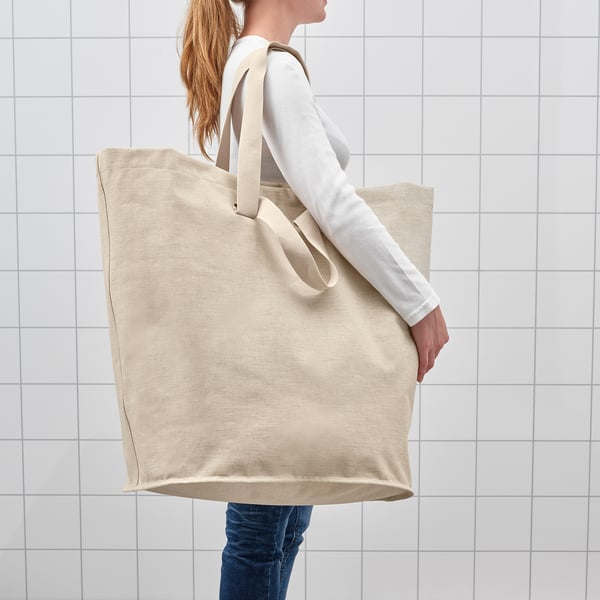 PURRPINGLA laundry bag, beige, 100 l