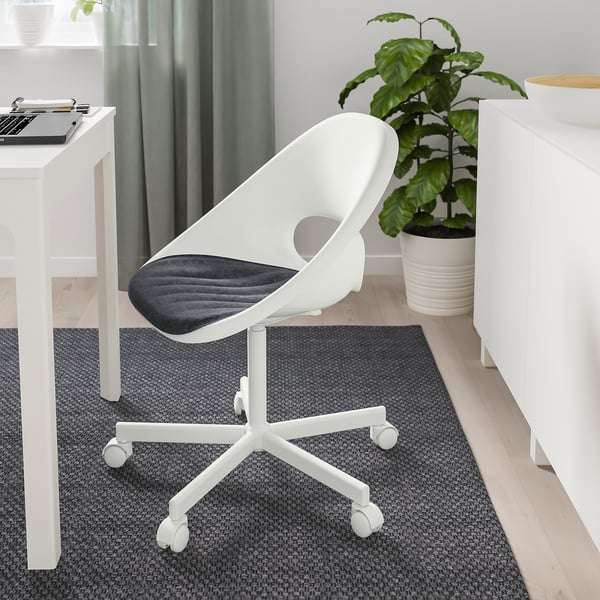 PYNTEN seat pad, dark grey, 41x43 cm