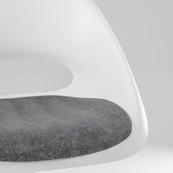 PYNTEN seat pad, dark grey, 41x43 cm