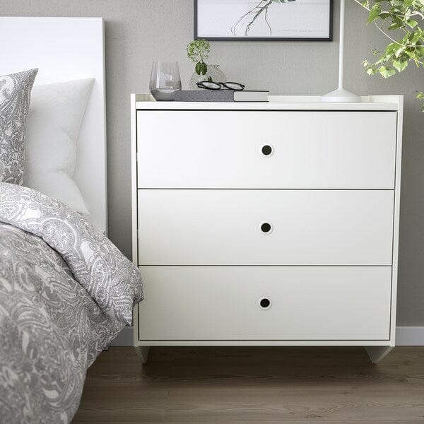 Ikea RACKNÄS - Chest of 3 drawers, white/wall mounted, 69x78 cm