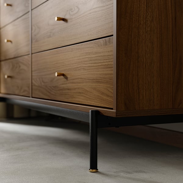 RÅDMANSÖ - RÅDMANSÖ Chest of 6 drawers, brown walnut effect, 159x48x81 cm