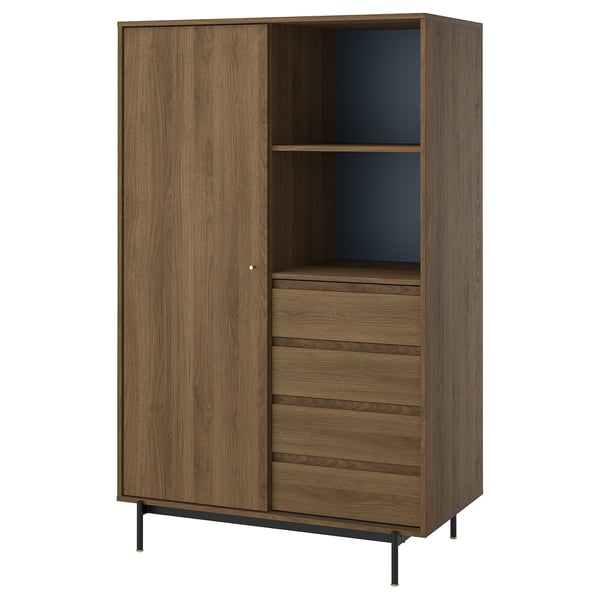 RÅDMANSÖ - RÅDMANSÖ Wardrobe, brown walnut effect, 118x64x190 cm