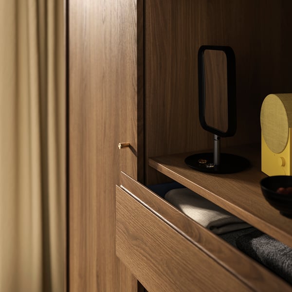 RÅDMANSÖ - RÅDMANSÖ Wardrobe, brown walnut effect, 118x64x190 cm