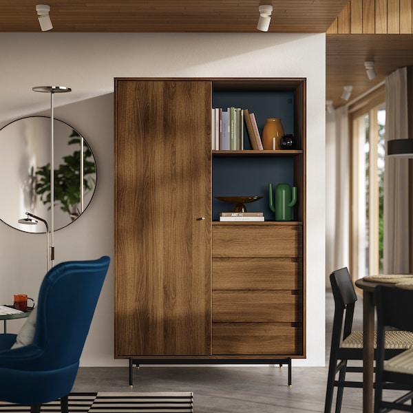 RÅDMANSÖ wardrobe, brown walnut effect, 118x64x190 cm