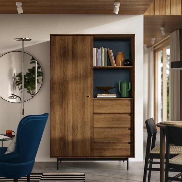 RÅDMANSÖ - RÅDMANSÖ Wardrobe, brown walnut effect, 118x64x190 cm