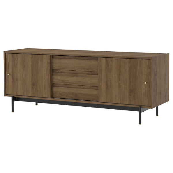 RÅDMANSÖ TV bench, brown walnut effect, 176x48x66 cm