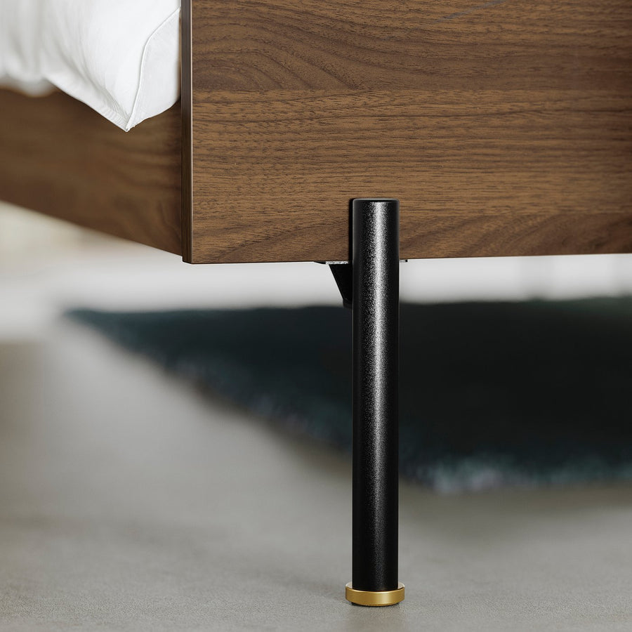 RÅDMANSÖ bed frame, brown walnut effect/Leirsund, 220x148 cm